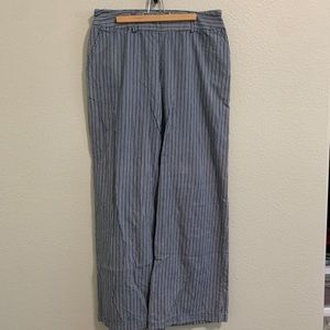 blue & white striped pants